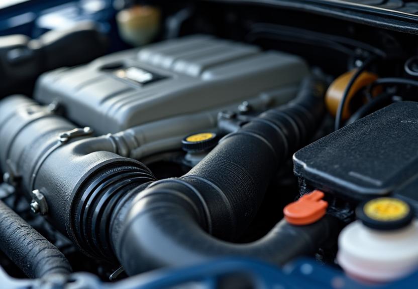 Detailaufnahme eines sauberen und gewarteten Motors.